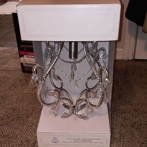 Elegant Silver Chandelier with Crystal Accents